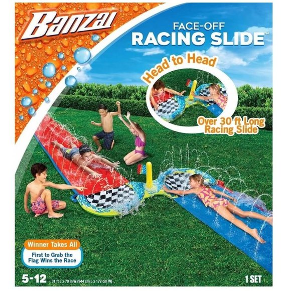 BANZAI Face-Off 30ft Racing Slide ( 5-12 yrs ) - Picture 1 of 5